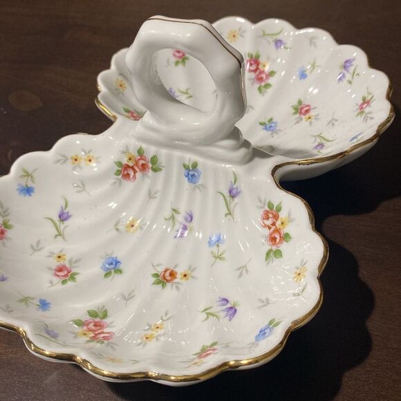 Takahashi Victoria Porcelain Double Sided Relish Candy Dish Floral Painted - Picture 6 of 11